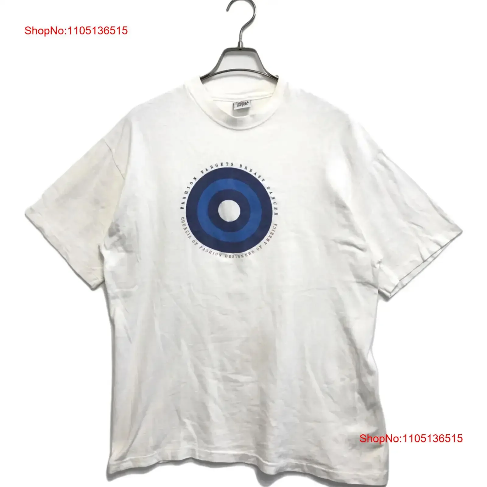 Mode TARGET BREAST CANCER événement de charité imprimé t-shirt taille L blanc hommes vintage lavé streetwear doux légèrement