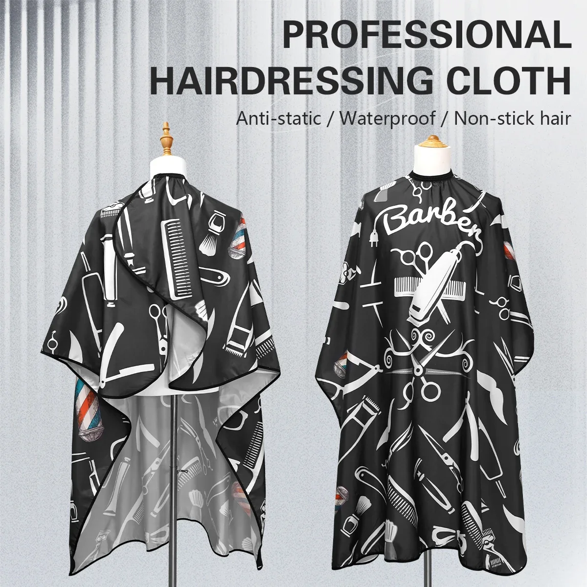 

Barbershop Hairdressing Coat Waterproof Hairdressing Adjustable Gown Anti-static Buckle Haircut Cloth Barber Cape Tools