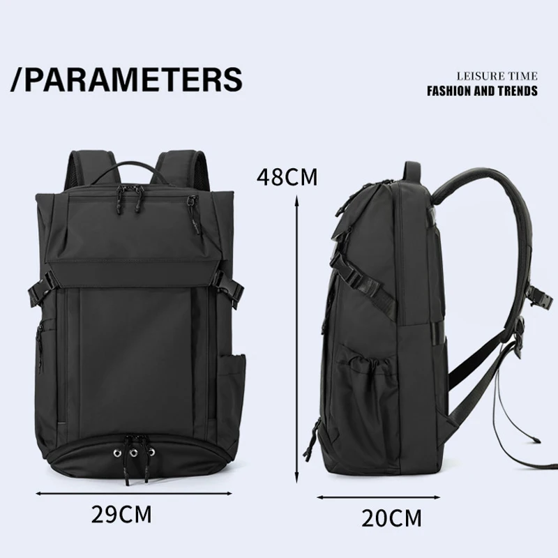 Laptop Backpack with Shoes Pocket Business Commuting Camping Hiking Bags Outdoor Travel Bag Large Waterproof College Schoolbag