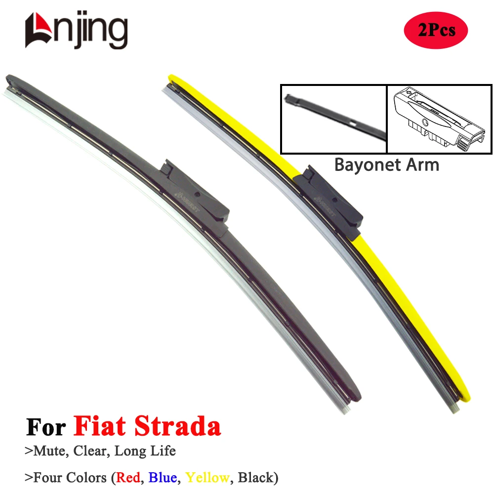 

LNJING Colorful Hybrid Wiper Blades For Fiat Strada 281 Pickup 1998 2005 2009 2013 2016 2019 2022 2023 2024 2025 Car Accessories