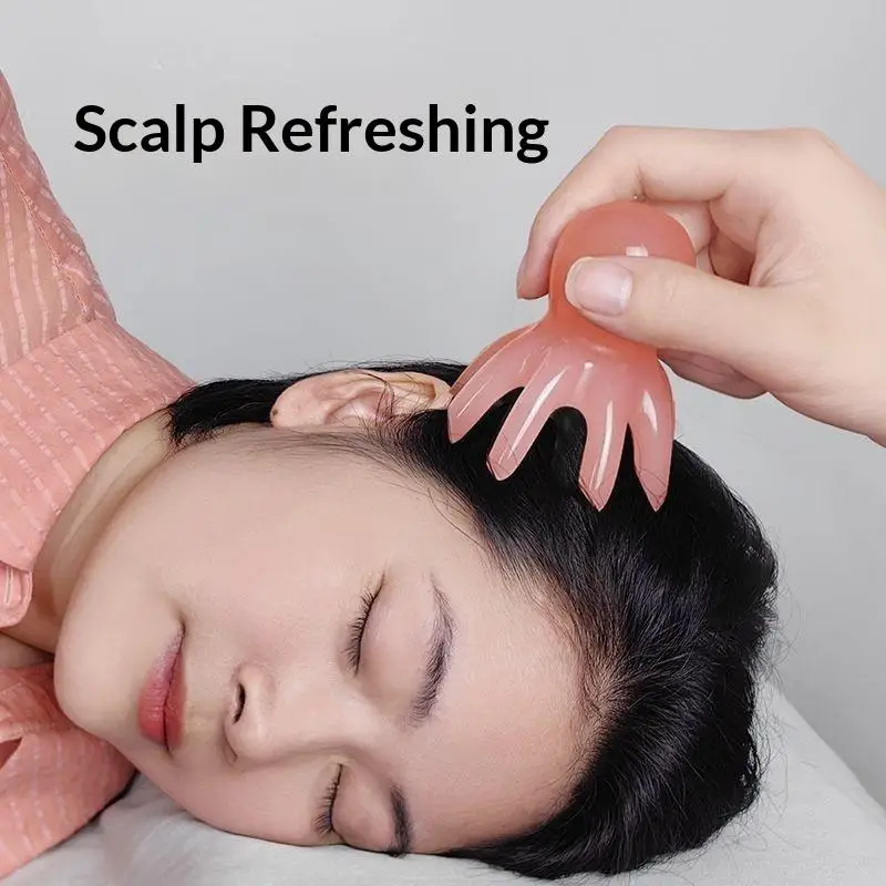 Resin Octopus Scalp Massage Comb Anti-Static Meridian Gua Sha Scraping Tool for Daily Hair Care Head Relaxation