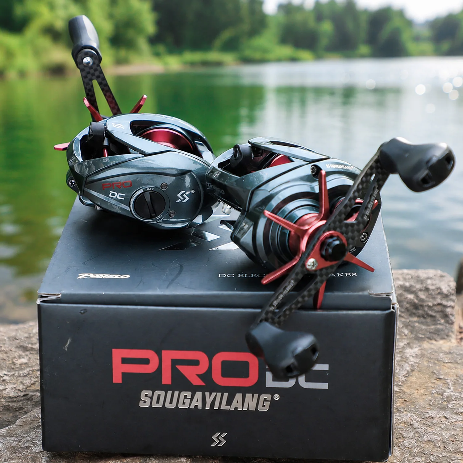 Sougayilang PRO DC Elektronische Baitcasting-Rolle Anti-Backlash 7.2:1 Übersetzungsverhältnis 7+1BB Carbon-Griff Salzwasser-Angelrolle – Detail 12