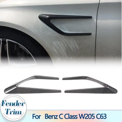 Front Side Fender Vents Scoops for Mercedes Benz C Class W205 C63 AMG 4 Door 2015-2017 Front Side Fins Splitters Carbon Fiber