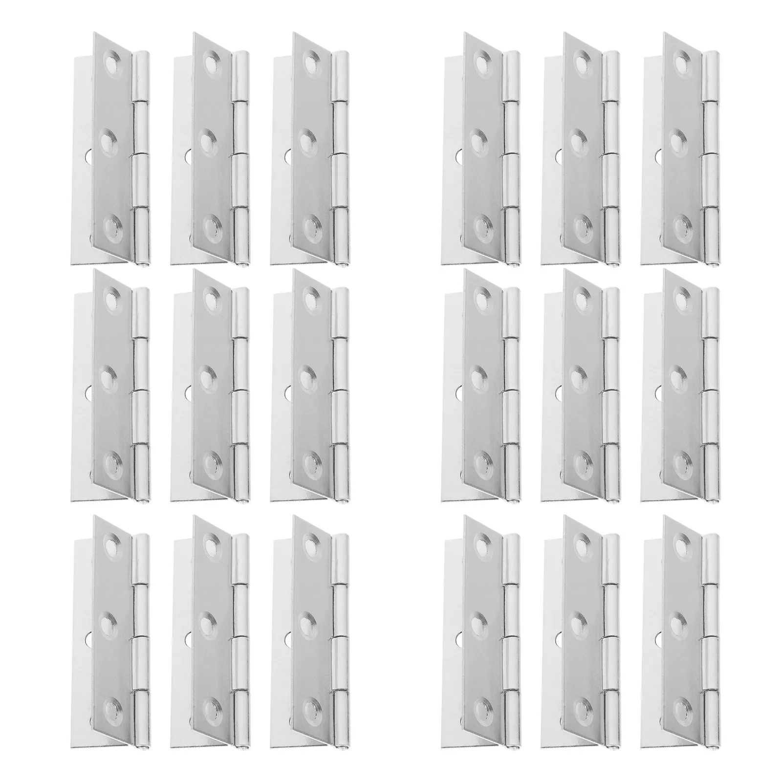 18Pcs Door Hinge Stainless Steel Heavy Duty for Wooden Box Jewelry Wine Toolbox Flap Back Drawer Butt Hinge Silver