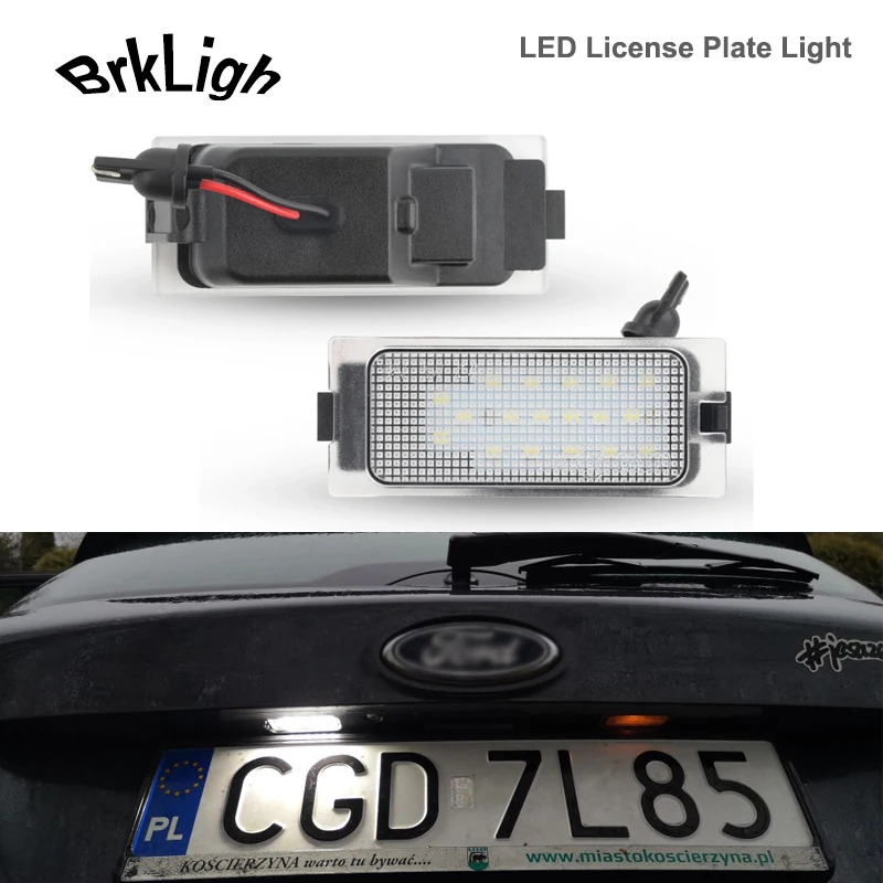 2Pcs No Error LED Number License Plate Lights Lamps For Fod Edge Escape Mercury Mariner 18smd White Taillight Car Accessories