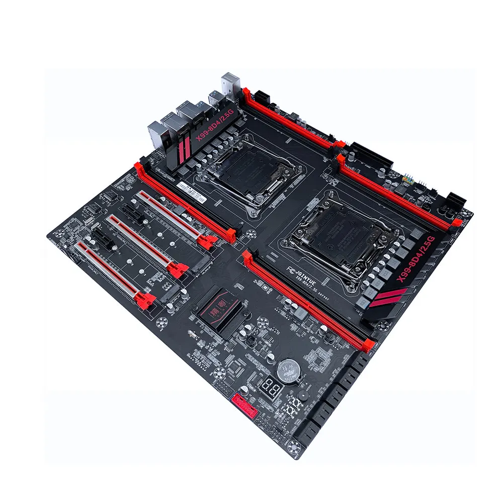 JGINYUE X99 dual CPU motherboard LGA 2011-3 supports Xeon E5 V3 V4 CPU DDR4 memory eight channels Dual 2.5G network card X99-8D4