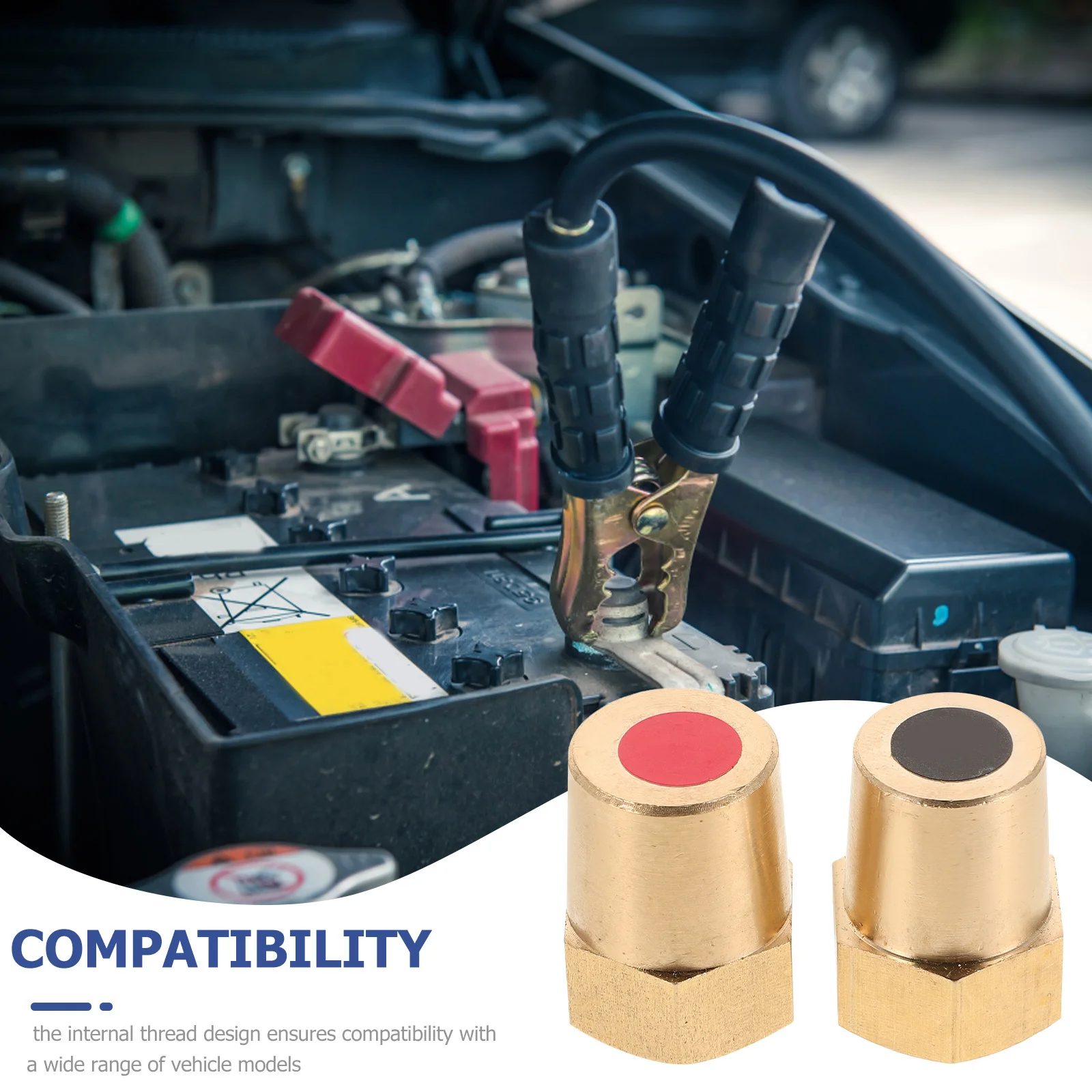 

8Mm Heavy Duty Brass Terminal Connector Universal Threaded Adapter For Automotive Marine Truck Rv Vehicles Car