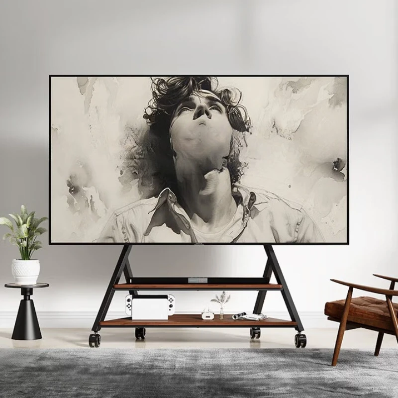

55-86 inch TV art mobile stand, floor TV cart
