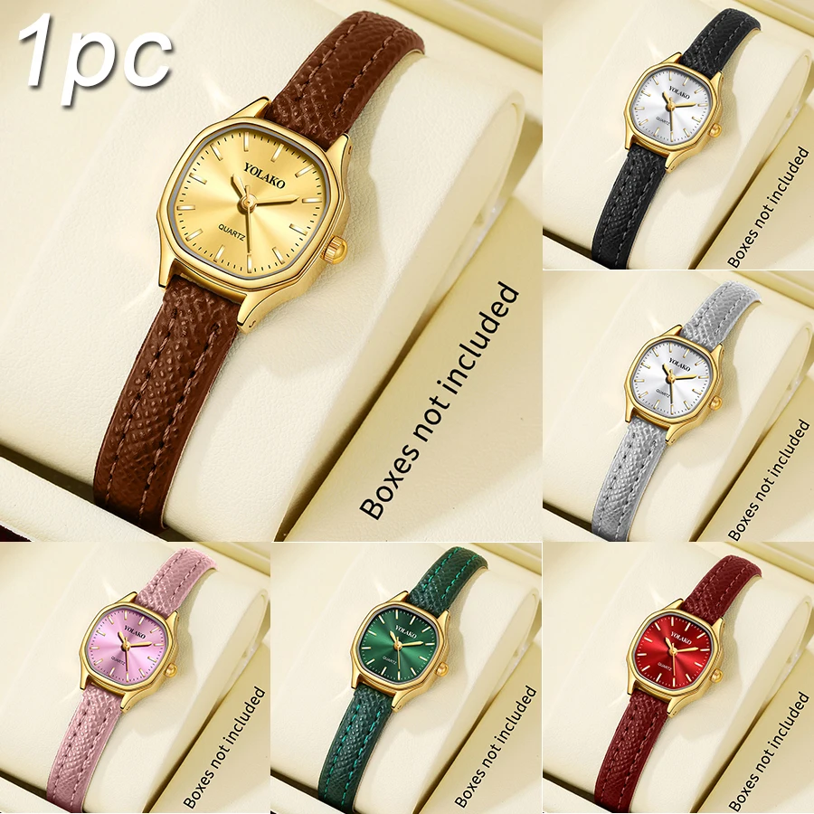 1pc Fashionable ultra-thin strap women's watch, women's simulated quartz watch, elegant gift