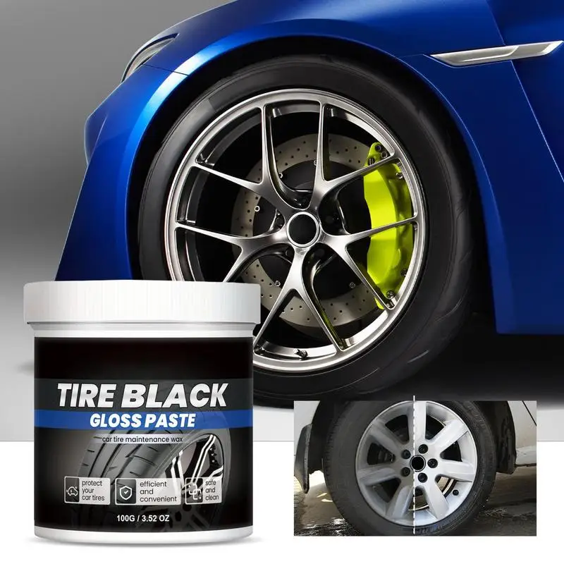 Tire Coating Wax 100g Car Tire Retreading Cleaning Cream auto Anti Aging Brightener Paste Waterproof Wax With Non Foaming