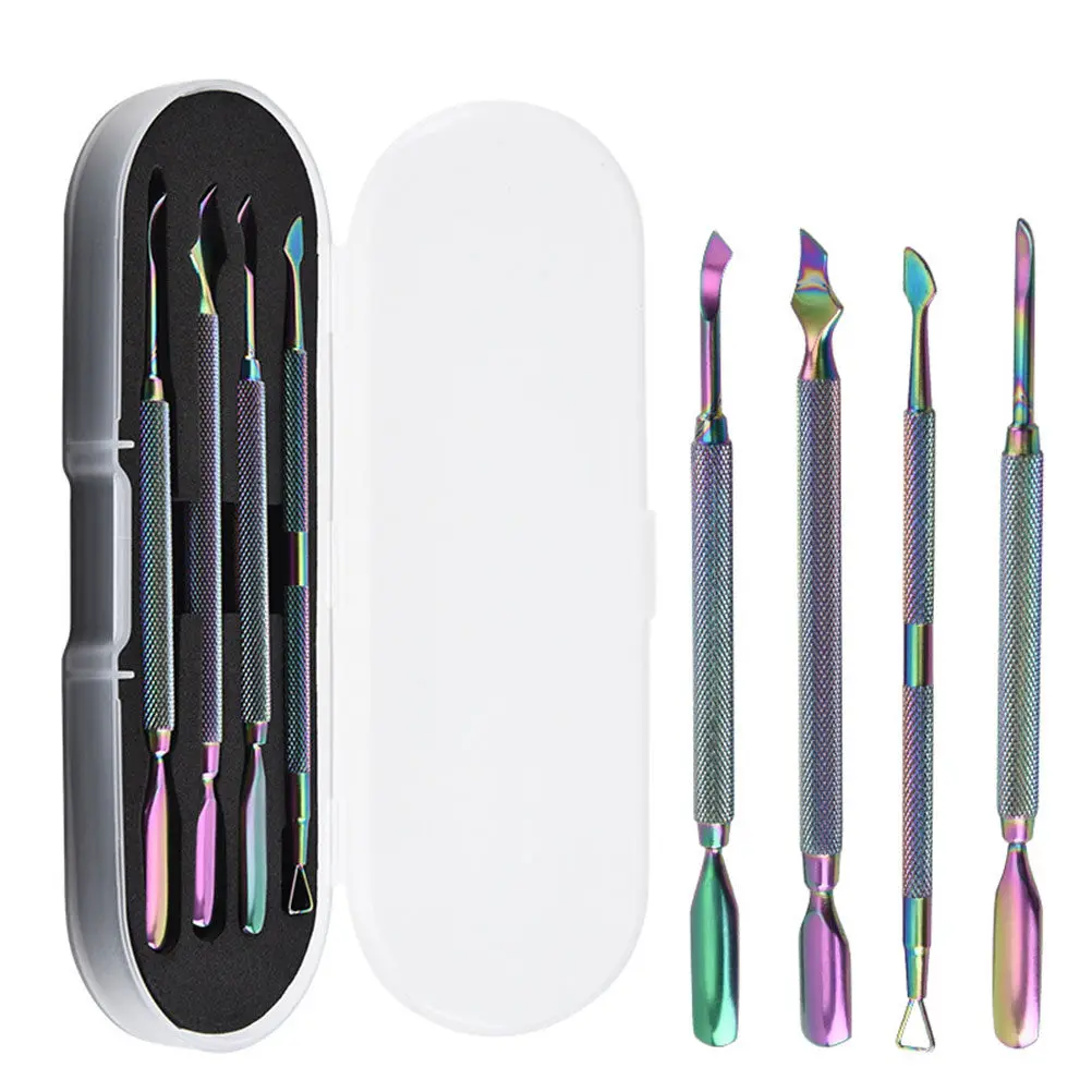 4Pcs Colorful nail Art Tools Premium Manicure Accessories Multi Functional for Home Professional Nail Art Creation