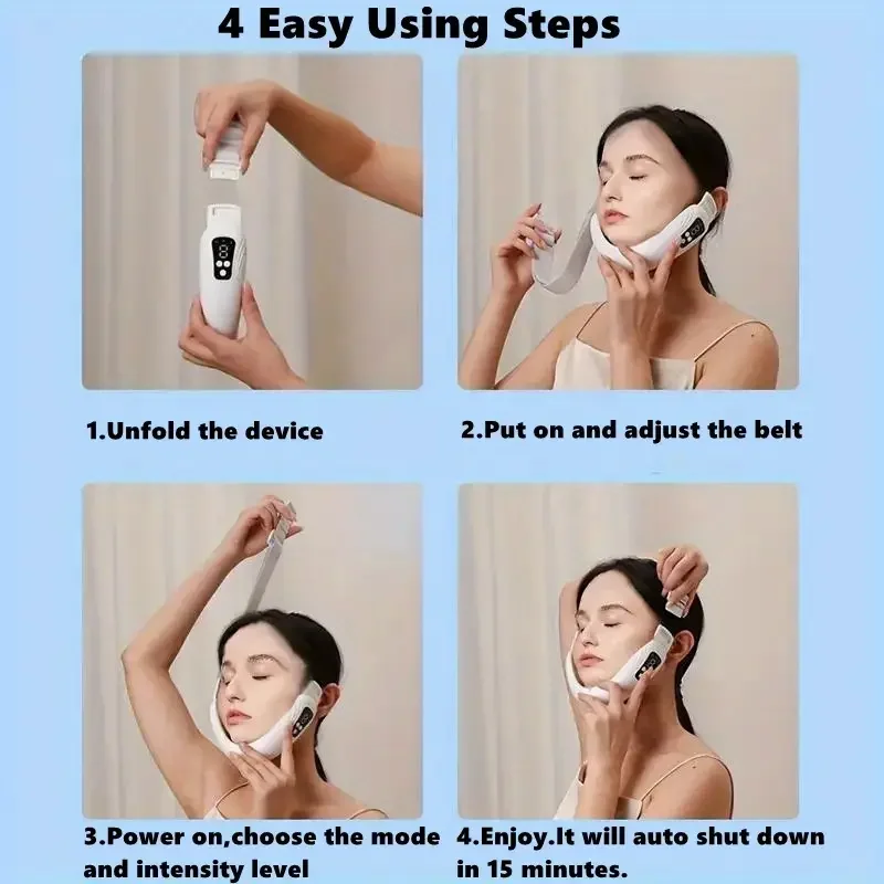 LED Photon Therapy Facial Slimming Vibration Massager Facial Lifting Device Facial Heated Double Chin V Face Vibration Massager