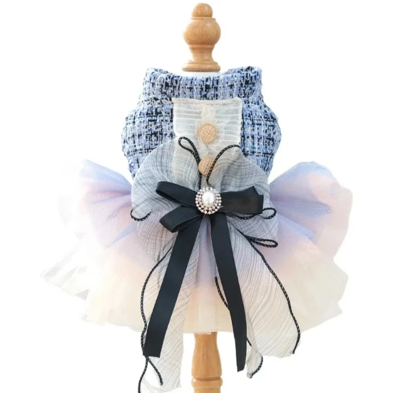 

​Small Dog Cat Clothes Elegant Pricess Dog Dress in Multi-Color Design ​Luxury Pet Dresses Fashion Colorful Bouclé Skirt