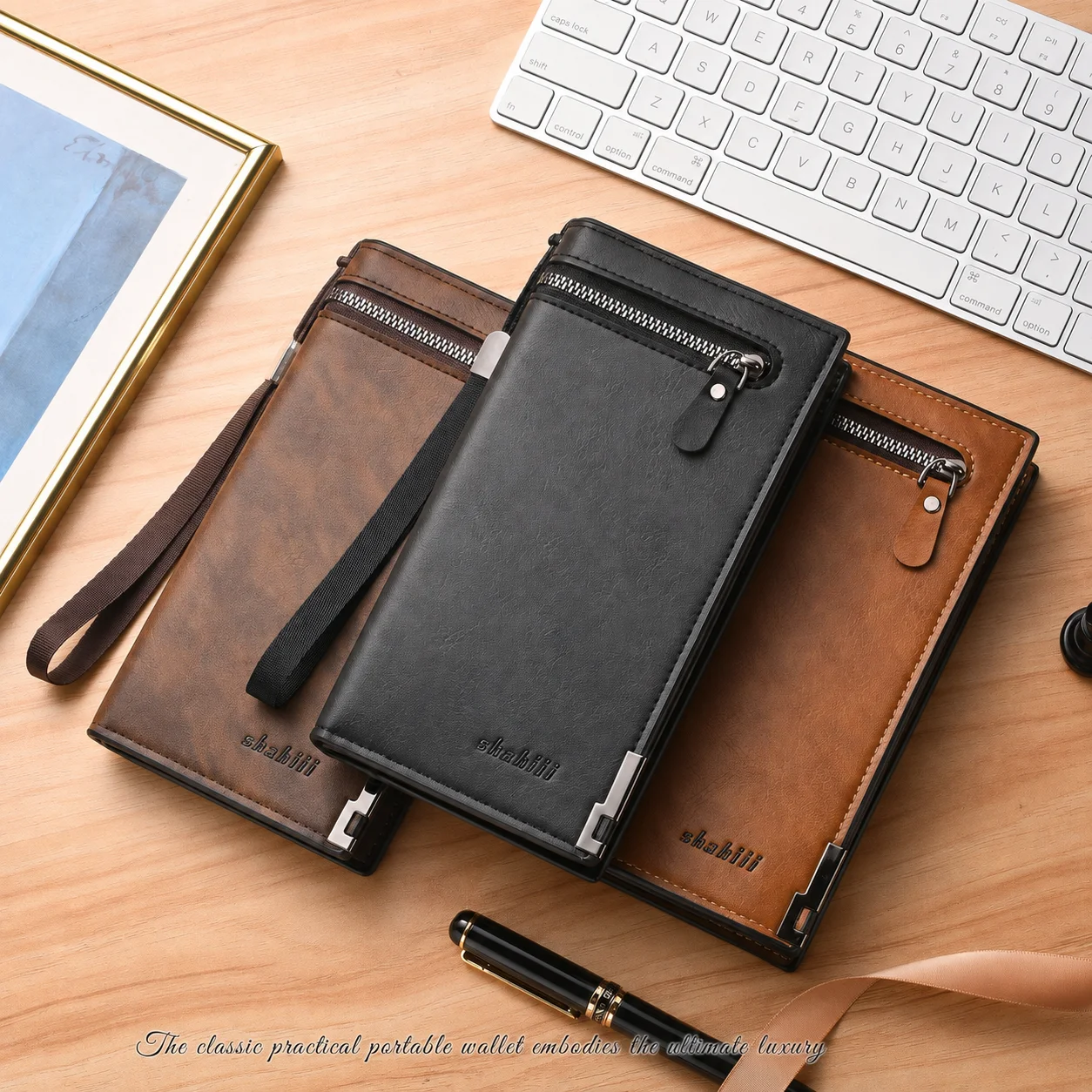 Clutch Wallet Large Capacity Long Wallet Multi Card Organizer Wear-Resistant Phone Wallet For Business Work Handheld Carry Gift