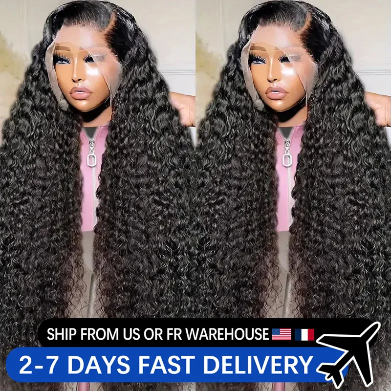 30 36 Inch Deep Wave 13x4 13x6 HD Lace Front Human Hair Wig 200% High Density Water Wave Curly 4x4 Lace Closure Wig Human Hair