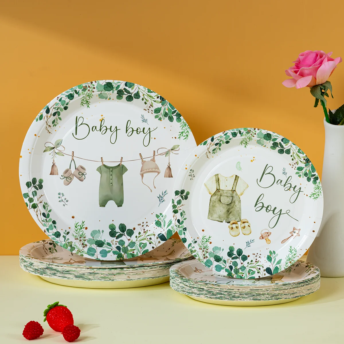 10/25/50 Stück Einweg-Pappteller für Babys, 7/9 Zoll, Partyzubehör