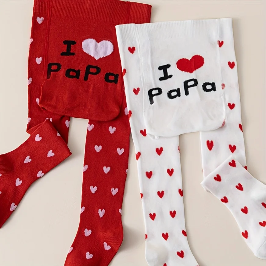 2 love decorative children's pantyhose, sweet wind, comfortable and versatile, suitable for children's various scenes.