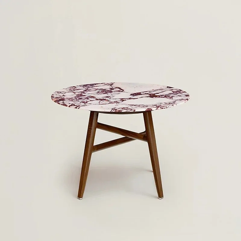 High-end living room marble solid wood coffee table side ta ble coffee t able villa model