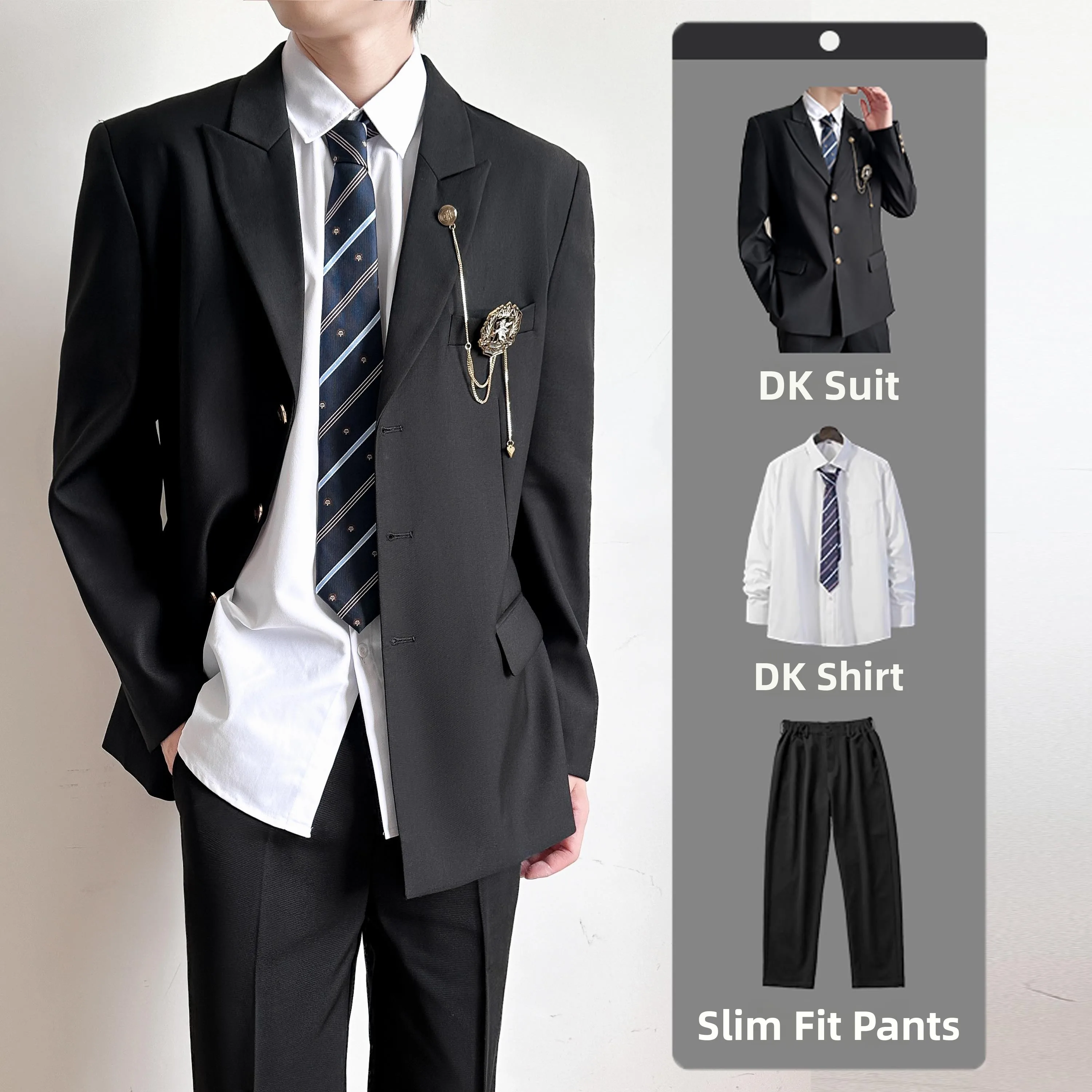 

Повседневный оригинальный мужской костюм Sle Set aduation Class Photo oot JK Westwear, модная молодежная поэзия Stand Fit, чистый цвет