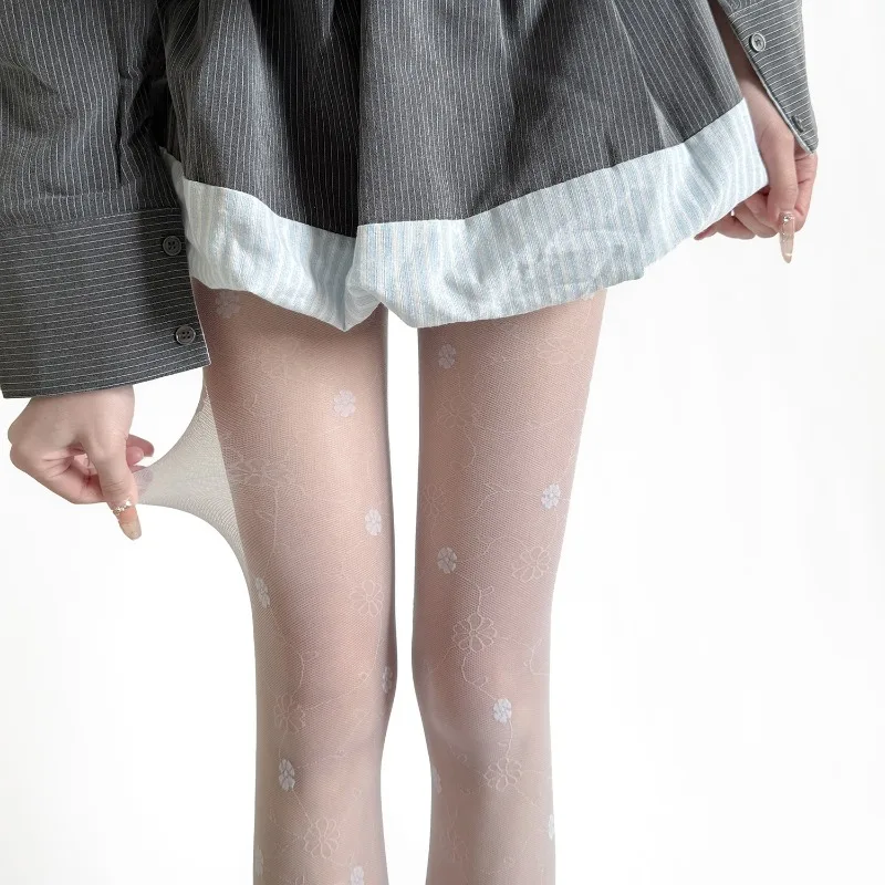 Lente Zomer Mintgroen Zoete Jacquard Panty Ultra Sheer Skin Tone Figuur-Flatterend voor Japanse JK Schooluniform Stijl