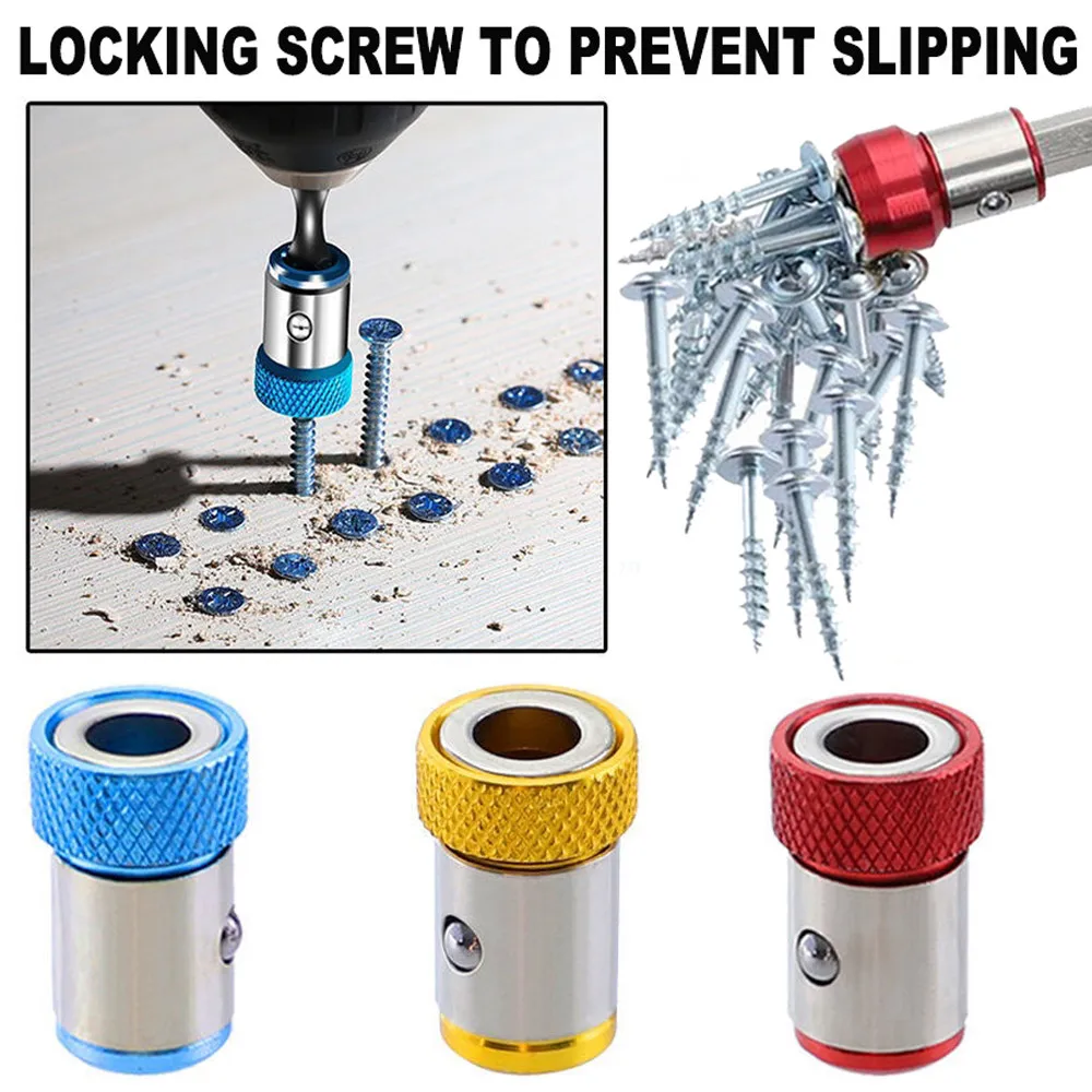 Magnetic Bit Tool Alloy Electromagnetic Ring Screwdriver Bit Holder Cross  6.35mm Shank Anti-Corrosion Drill Bit Accessories