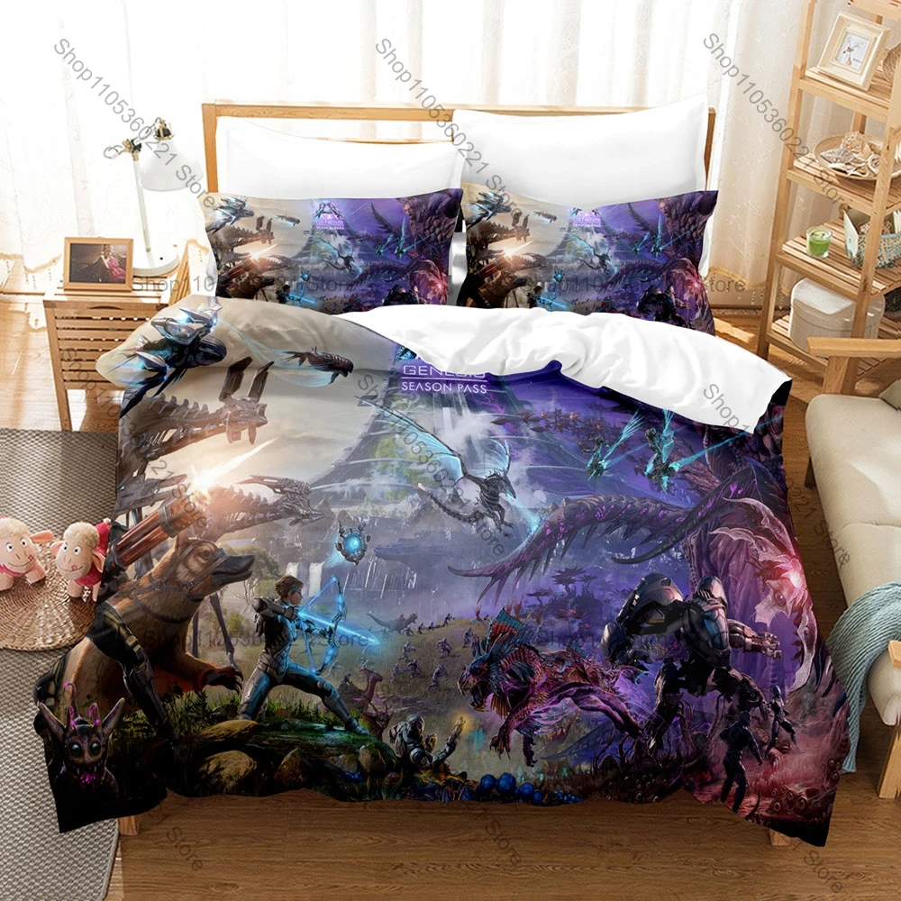 Game ARK Genesis Bedding 3Pcs Duvet Cover Set Lightweight Durable Home Textile Bedroom Decor For Gamers