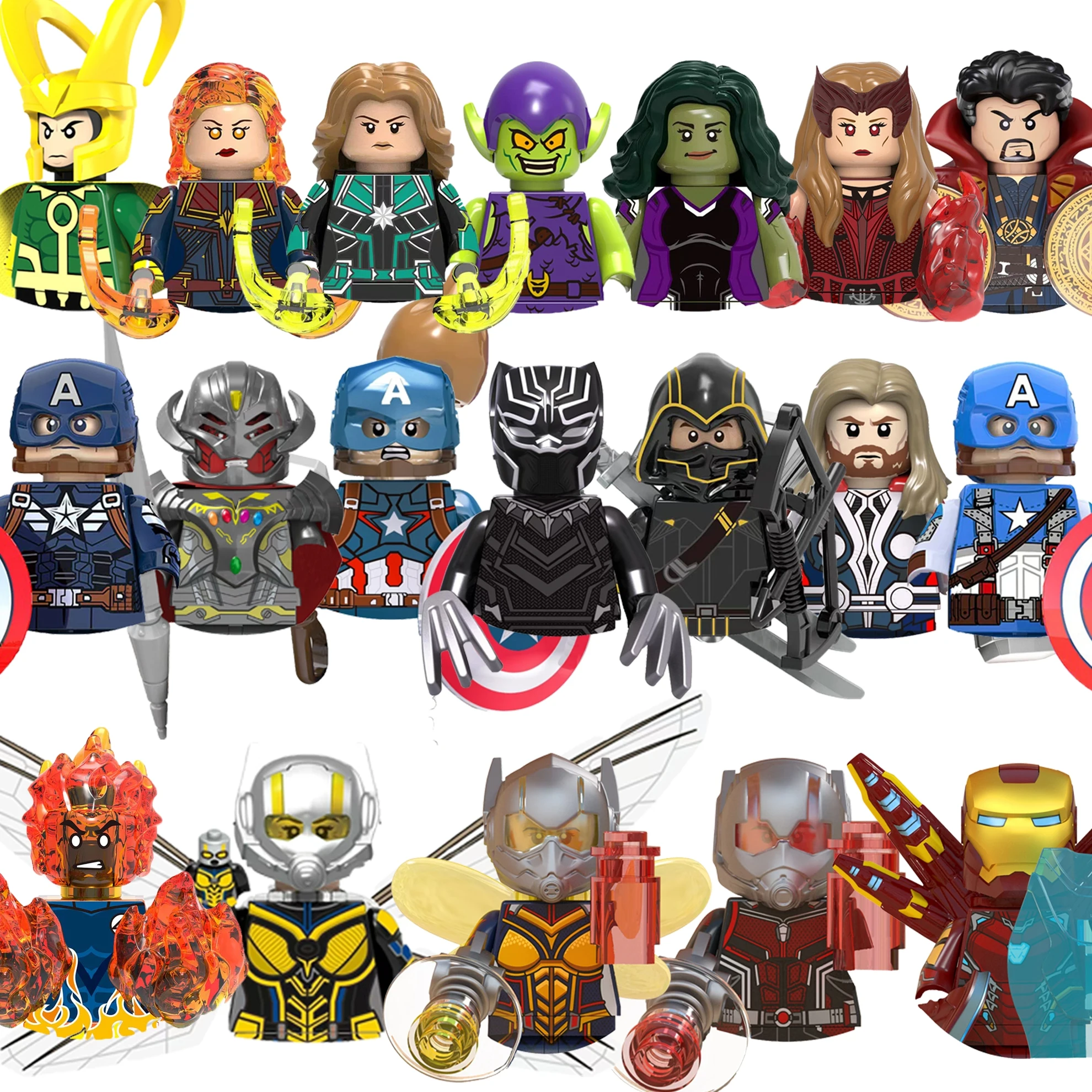 

Marvel Iron Man Captain America classic character building blocks Brick toy mini model doll children's holiday birthday gift