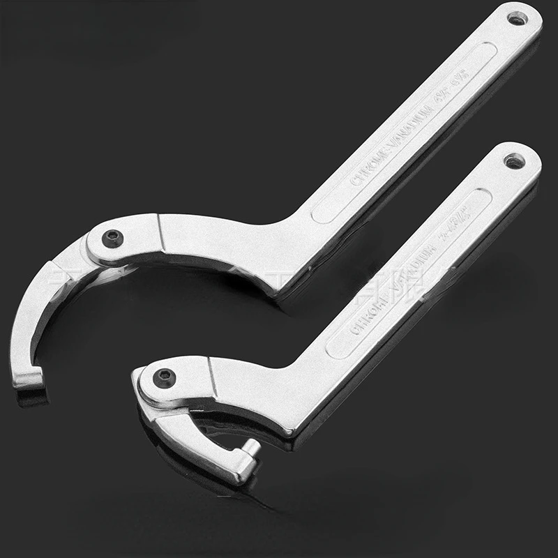 

Crescent wrench hook head semi circular hook type water meter cover special oil cylinder hook type round nut wrench