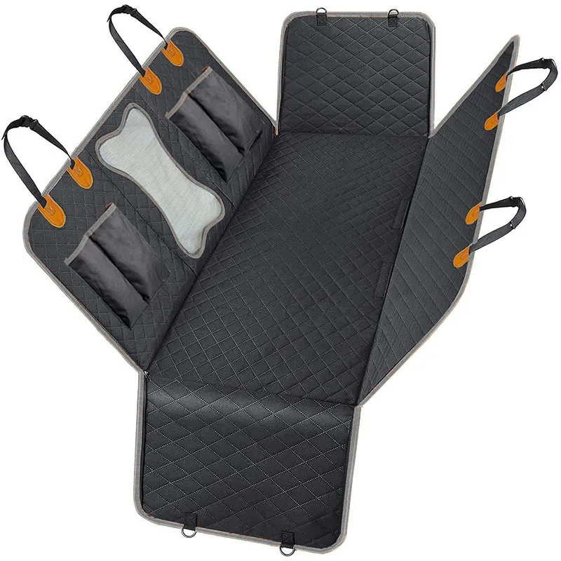 Waterproof Layer Oxford Fabric Foldable Anti-Slip Universal Fit Pet Car Hammock for Dogs Cats Rear Seat Cover Protector - view 2