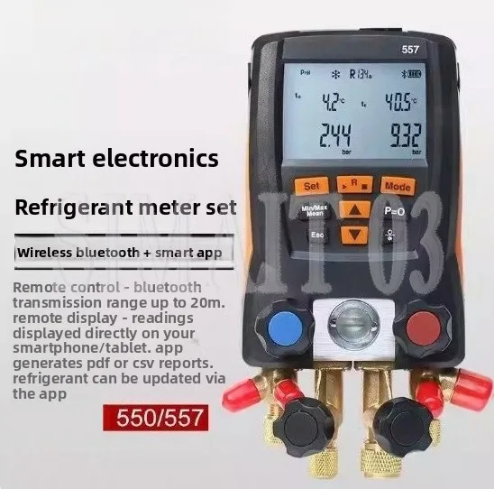 557S Electronic Refrigerant Gauge | for AC Fluorine Gas, Measures Pressure & Vacuum (Negative)