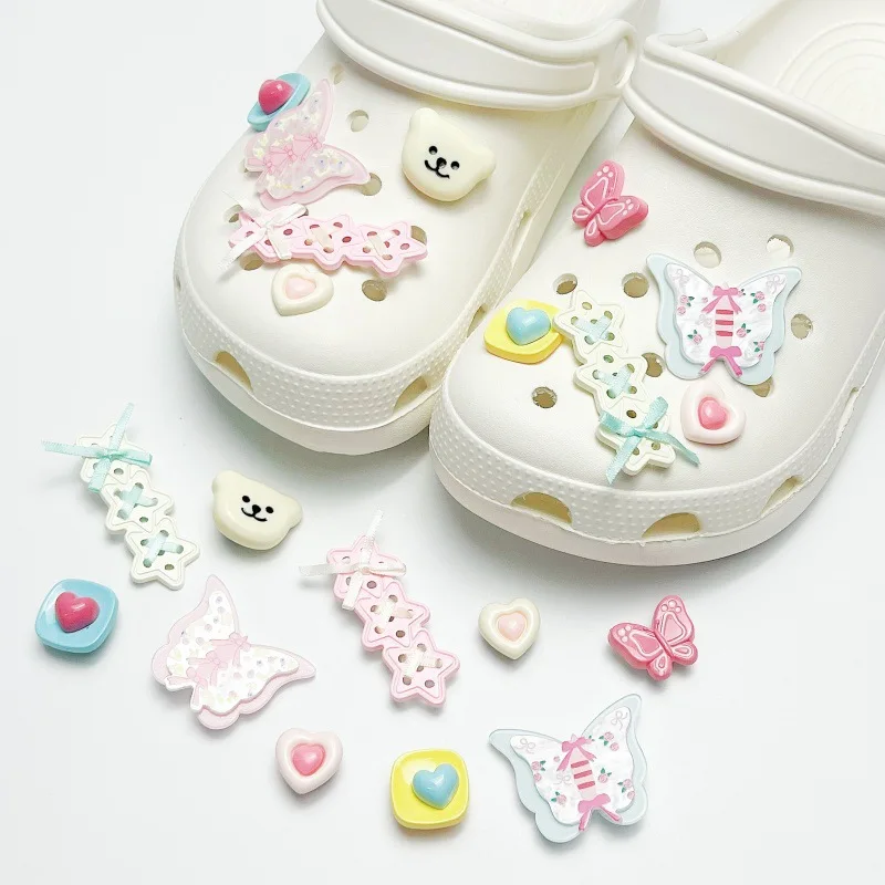 Personalized Shoe Charms Set Fashion Flower Bow Shoes Decoration DIY Removable Shoe Buckle 1set