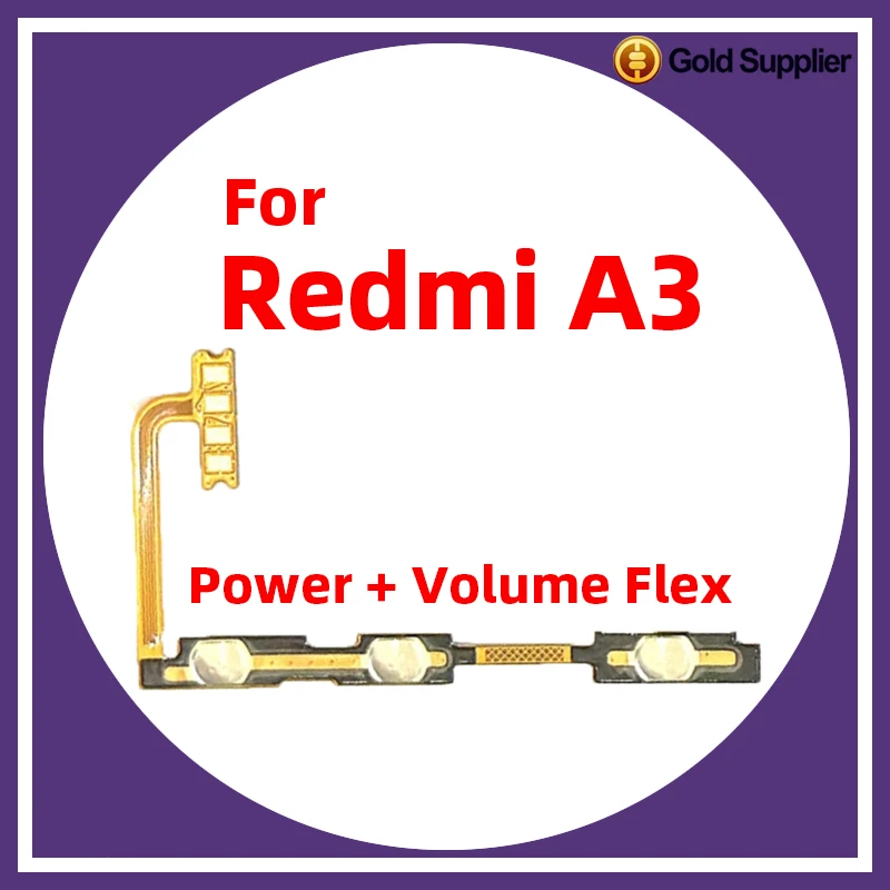 For Xiaomi Redmi A3 Power ON OFF Volume Camera Key Button Switch Flex Cable Replacement