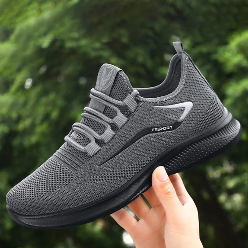Men Casual Sport Shoes Breathable Lightweight Sneakers Outdoor Mesh Black Running Shoes Athletic Jogging Tenis Walking Shoes