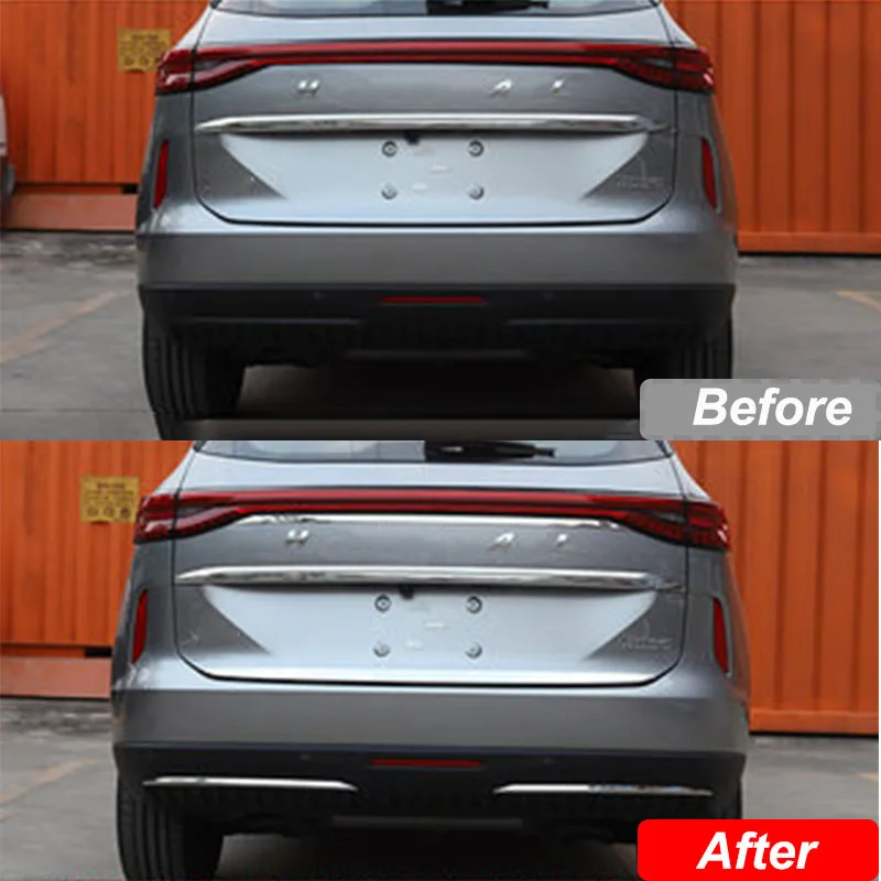 For Haval H6 3rd Gen 2021 2022 Stainless steel Car trunk tailgate rear bumper trim protective strip exterior accessories