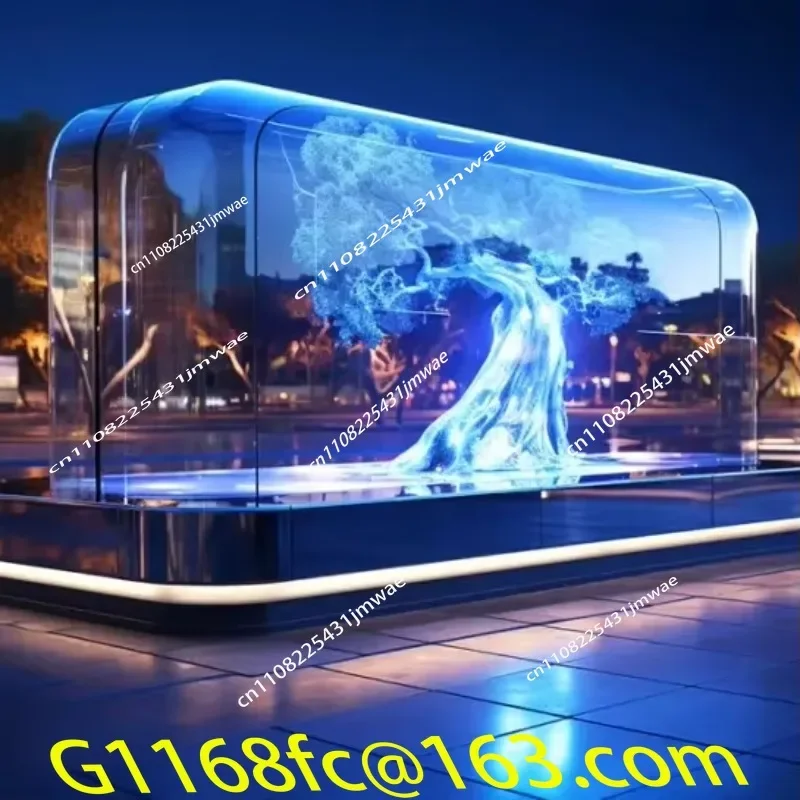 High Definition LED Holographic Projection Screen Interactive Advertising Transparent 3D Holographic Invisible Screen Part