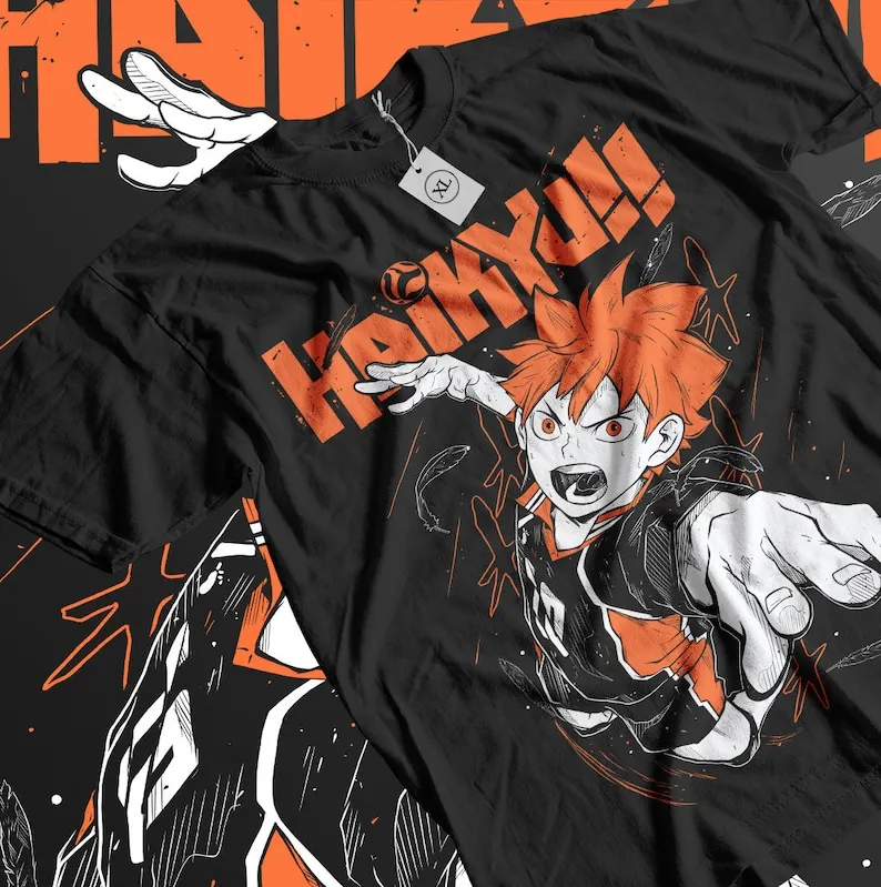 t-shirt, gift, gift her, gift men, gift boy gift, anime, anime shirts, anime gifts, , unisex, shoyo hinata, Haikyu!!, crow, tobi