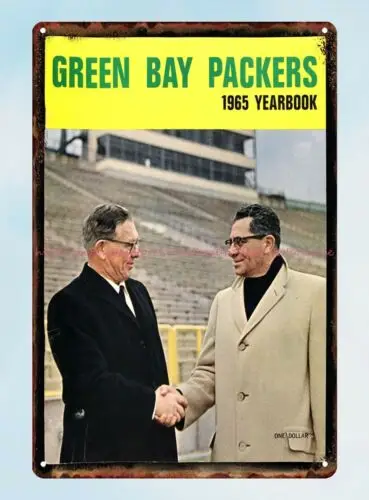 1965 football  Yearbook Lombardi Lambeau tin sign metal signs