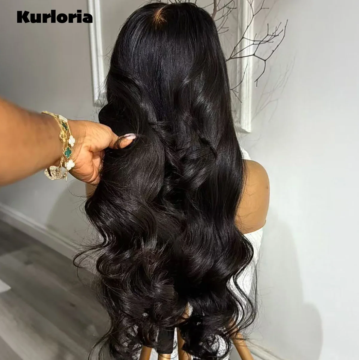 100% Human Hair Natural Black Lace Bouncy Wave Wig 13x6 13x4 HD Lace Front Wig Drawstring Glueless Wear and Go Wig Pre‑plucked