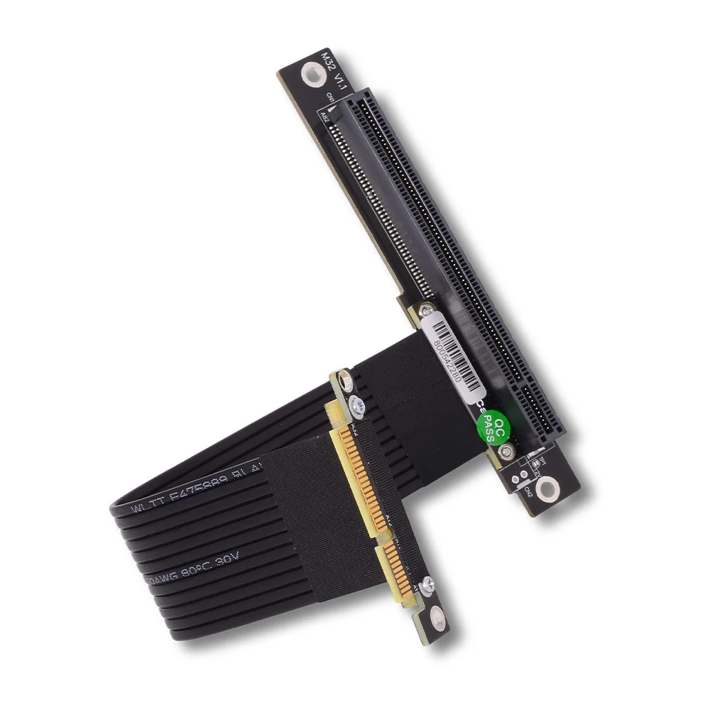 ADT-Link PCIE 4.0 X4 To X16 GPU Extension Cable Adapter Riser Gen4 64G/bps 16x 4x High Speed Stability Steerable Extension of 1U