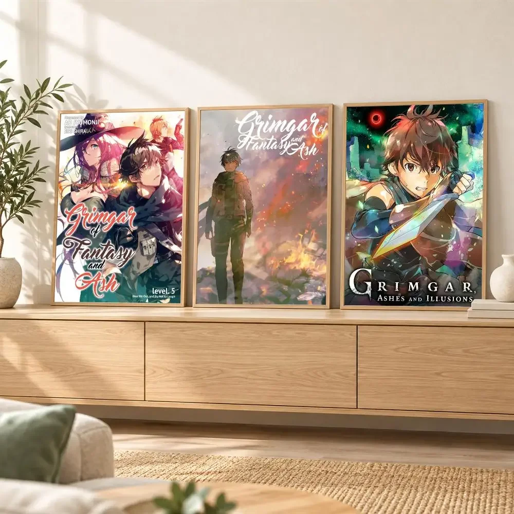 G-Grimgar of F-Fantasy and A-Ash Poster Wall Stickers Self Adhesive Art Mural HD Decals for Bedroom Living Room Home Decor Gift