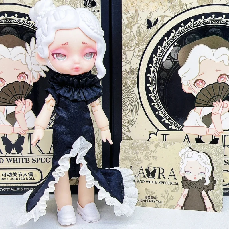 لورا أبيض وأسود الطيف سلسلة صندوق أعمى Ob11 1/12 Bjd عمل أنيمي الشكل العصرية دمية Kawaii غرفة ديكور هدية عيد ميلاد