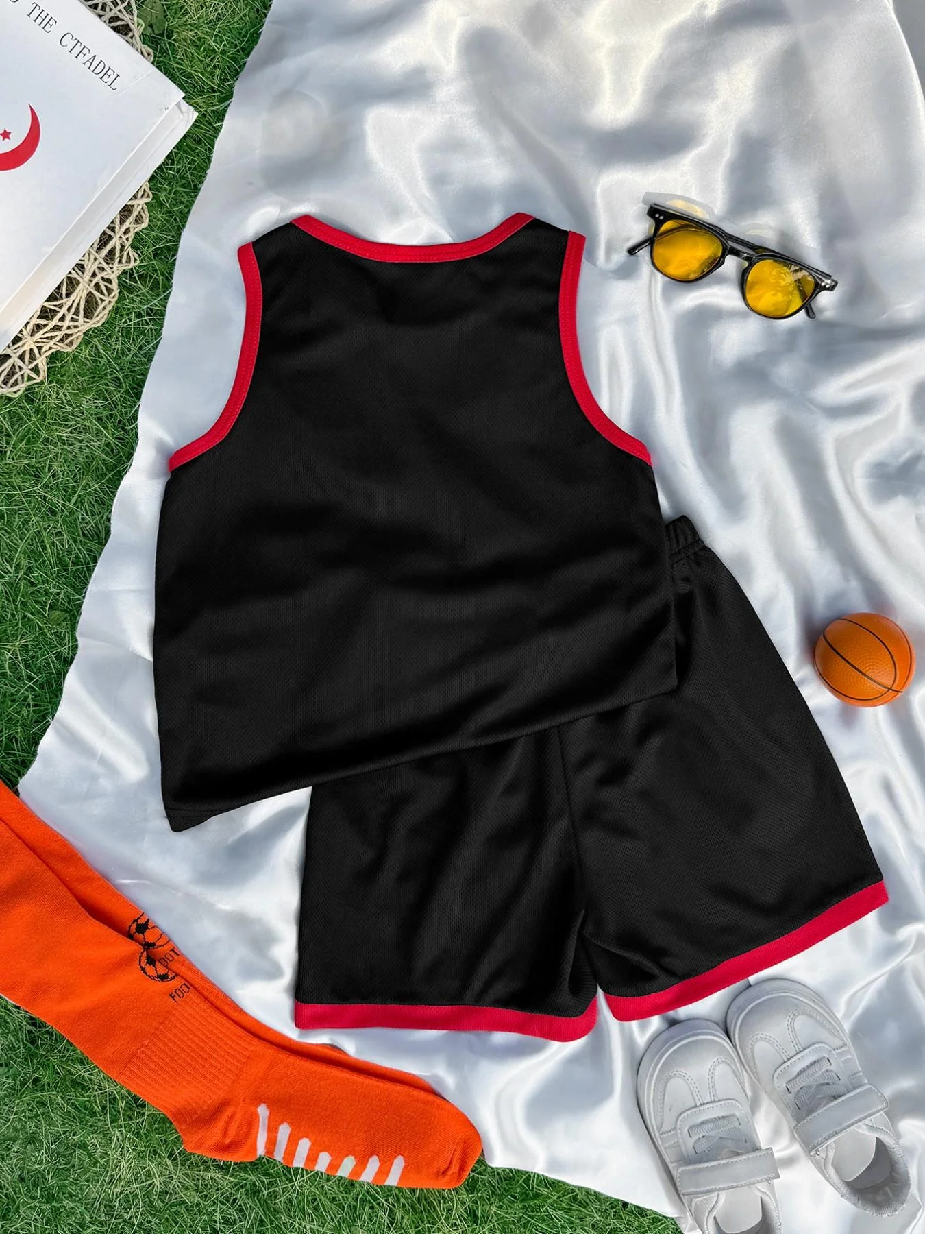 Boys' Construction Fleet Themed Tank Top and Shorts Set, designed specifically for little boys who love machinery. Made of breat