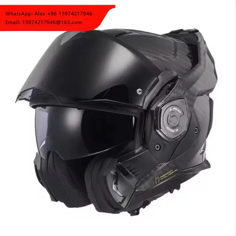LS2 FF901 Dual Sport Dual Lens Carbon Fiber Motorcycle Helmet 180 Rear Flip Face ECE Certification Full Coverage