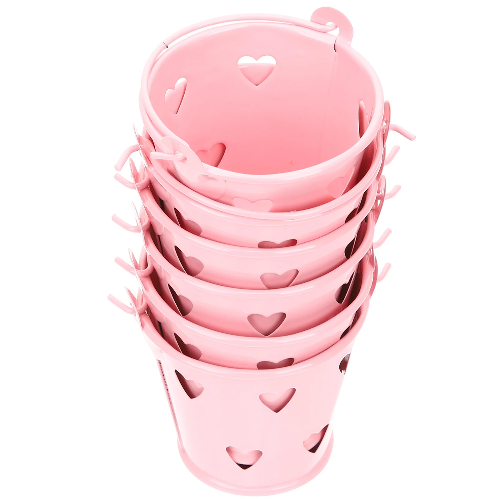 

6Pcs Small Metal Buckets Hollow Mini Buckets Candy Bucket Kids Party Favors Wedding Candy Boxes Storage Pails Small Bucket