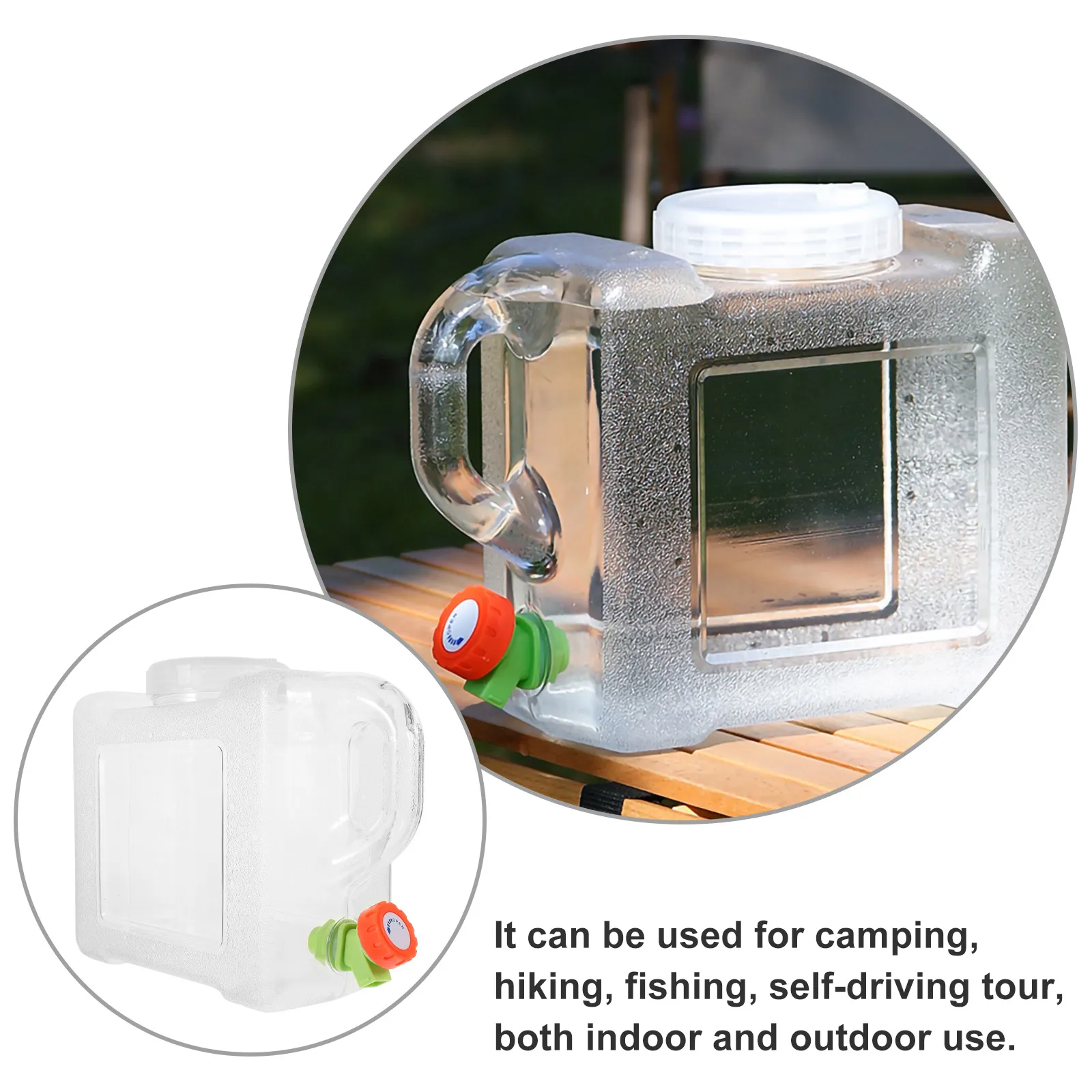 

5L Water Container with Spigot Extension Tube Camping Hiking Portable Large Mouth Saltwater Freshwater Storage