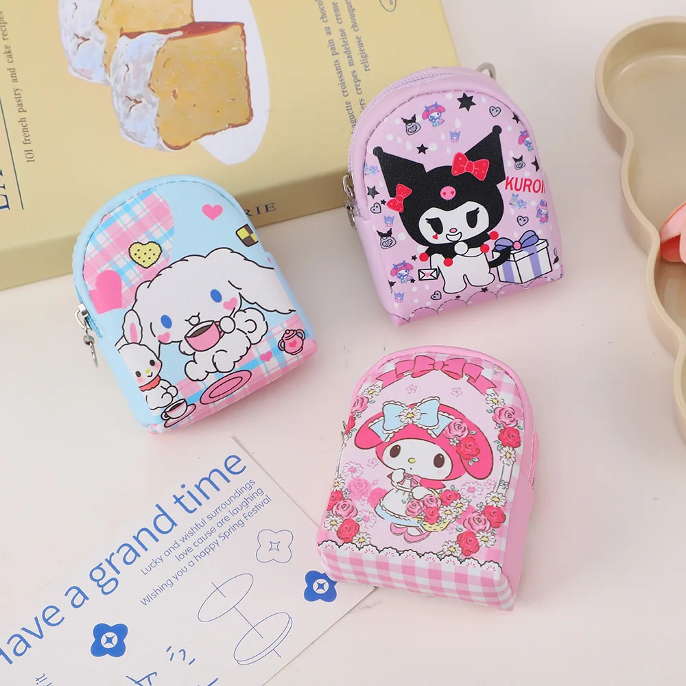 

Миниатюрный милый кошелек-брелок Sanrio Hello Kitty Kuromi Melody, органайзер для наушников и кабелей, портативный чехол-сумка для хранения