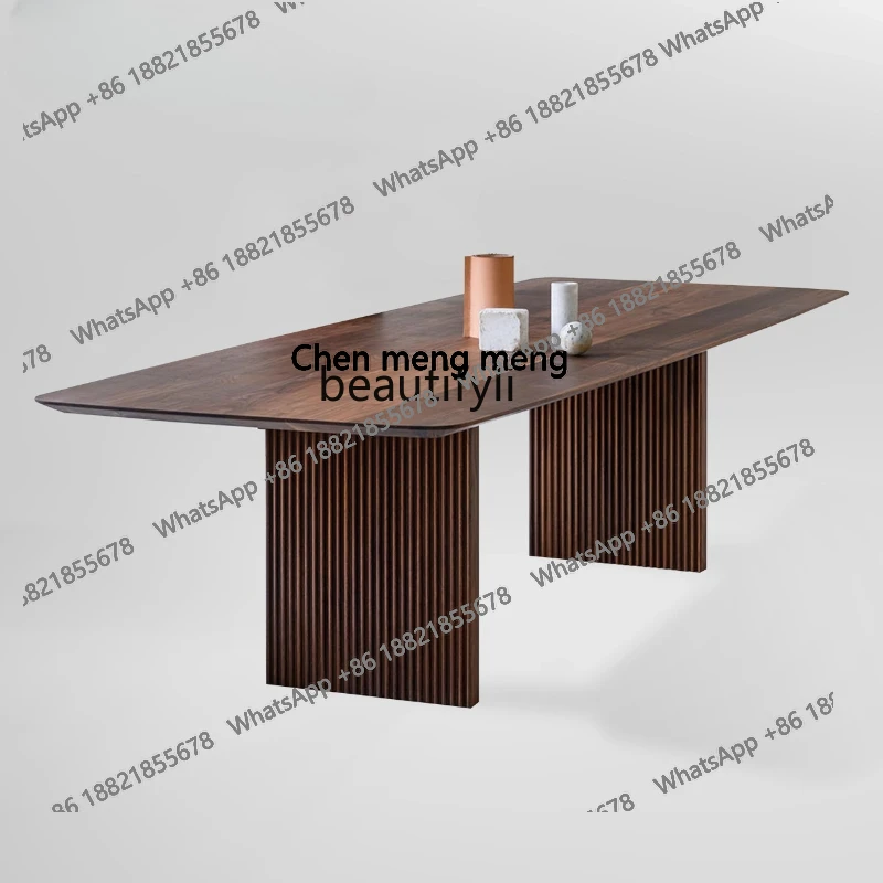 

Medieval solid wood dining table Italian rectangular table minimalist high-end long meeting, retro restaurant table H