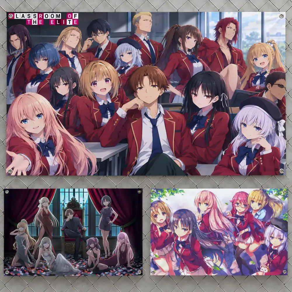 Anime Classroom of the Elite Youzitsu Flags Wall Hanging Flag Banners For Birthday Parties Outdoor Bedroom Dorm Room Decor