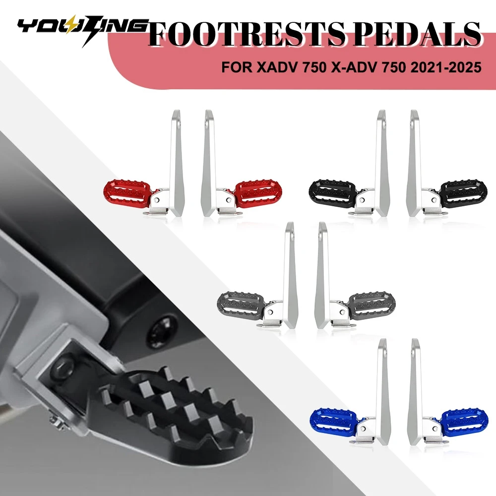 FOR HONDA XADV 750 X-ADV 750 2021 2022 2023 2024 2025 Motorcycle Rear Foot Pegs Folding Footrest Passenger Driver Off-roading