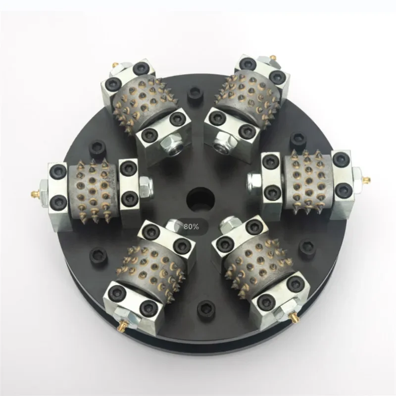 

Bush Hammer 12 Inch 300MM Single Layer Metal 6 Rollers Rotary Plate Diamond Abrasive Tool For Grinding Concrete And Stone